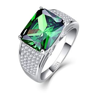 9.5ct Green Emerald Cubic Zirconia CZ 925 Sterling